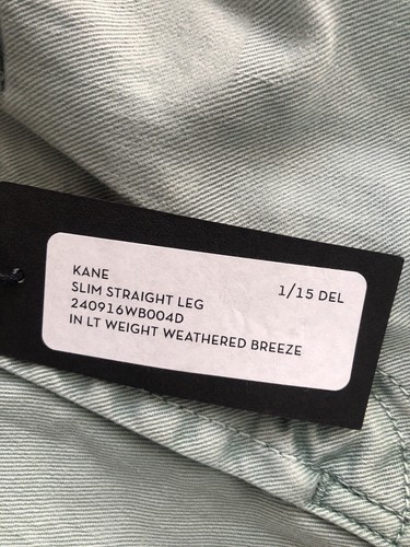JBrand ‘Kane’ Slim Straight Leg Weathered Breeze Green Jeans . Size 32. NWT - Picture 6 of 6