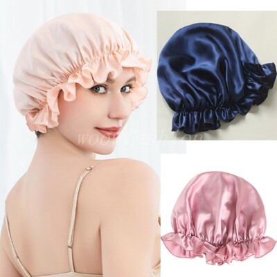 Women 100% Mulberry Silk Bathing Caps Shower Head Caps Bonnet Hair Bonnet  Hats