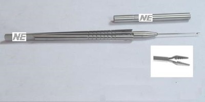 Ophthalmic SS 23 Gauge Serrated Micro Forceps Vitrectomy Vitreoretinal Straight