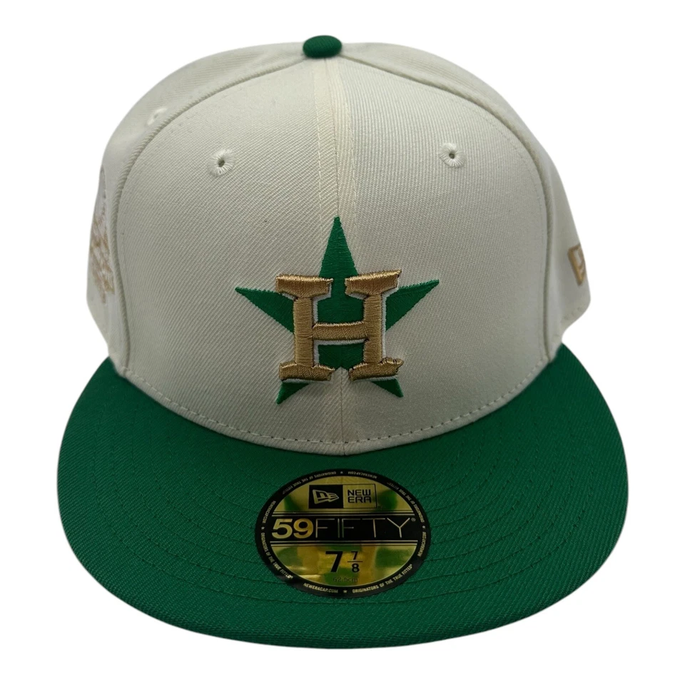 New Era 59Fifty Houston Astros Hat Cap 7 7/8 Kelly Green 2022 World Series Patch - Image 2 of 4