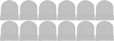 12 Pack Winter Beanie Hats for Men Women, Warm Cozy Knitted Cuffed Skull Cap