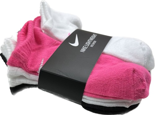 Nike Girls 6 Pk Multicolor No Show Polyester Cushion Metallic Logo Socks Sz XS - Picture 3 of 3