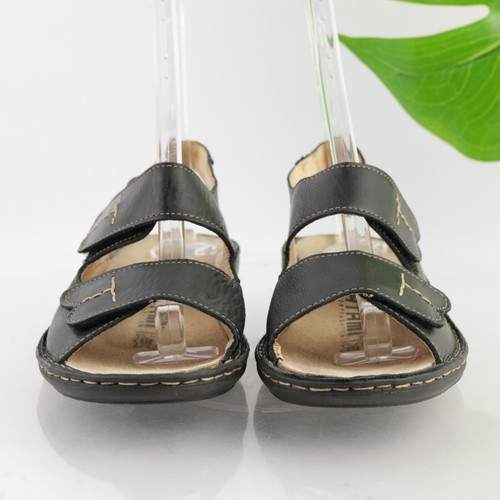 Birkenstock Tatami Women's Sandal Size 40 9 Adjustable Strap Black Leather Comfy - Picture 3 of 14