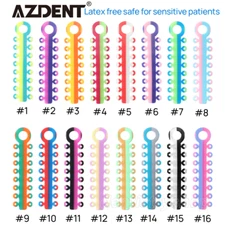 Dental Orthodontic Elastic Ligature Ties Rubber Bands Bracket Brace Double Color