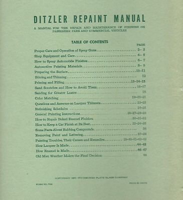 Ditzler - Repaint Manual - 1952 Automobile Paint Colours - 2 items