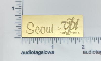 VPI Scout Custom Engraved Solid Brass Logo Name Plate 