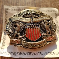 US Constitution Commemorative 200th Anniversary 1787-1987 Belt Buckle Limited Ed