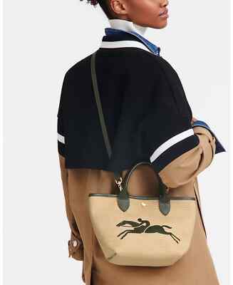 Longchamp Le Panier Pliage Small Straw Effect Top Handle