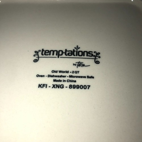 Temptations by Tara Old World Brown Square Baker Server Bowl 8.5” 2 qt Capacity - Picture 5 of 7
