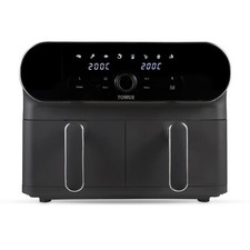 Tower Dual Air Fryer, 8-in-1 Vortx 10.4L, 2 x 5.2L 1700W, T17138, in Graphite