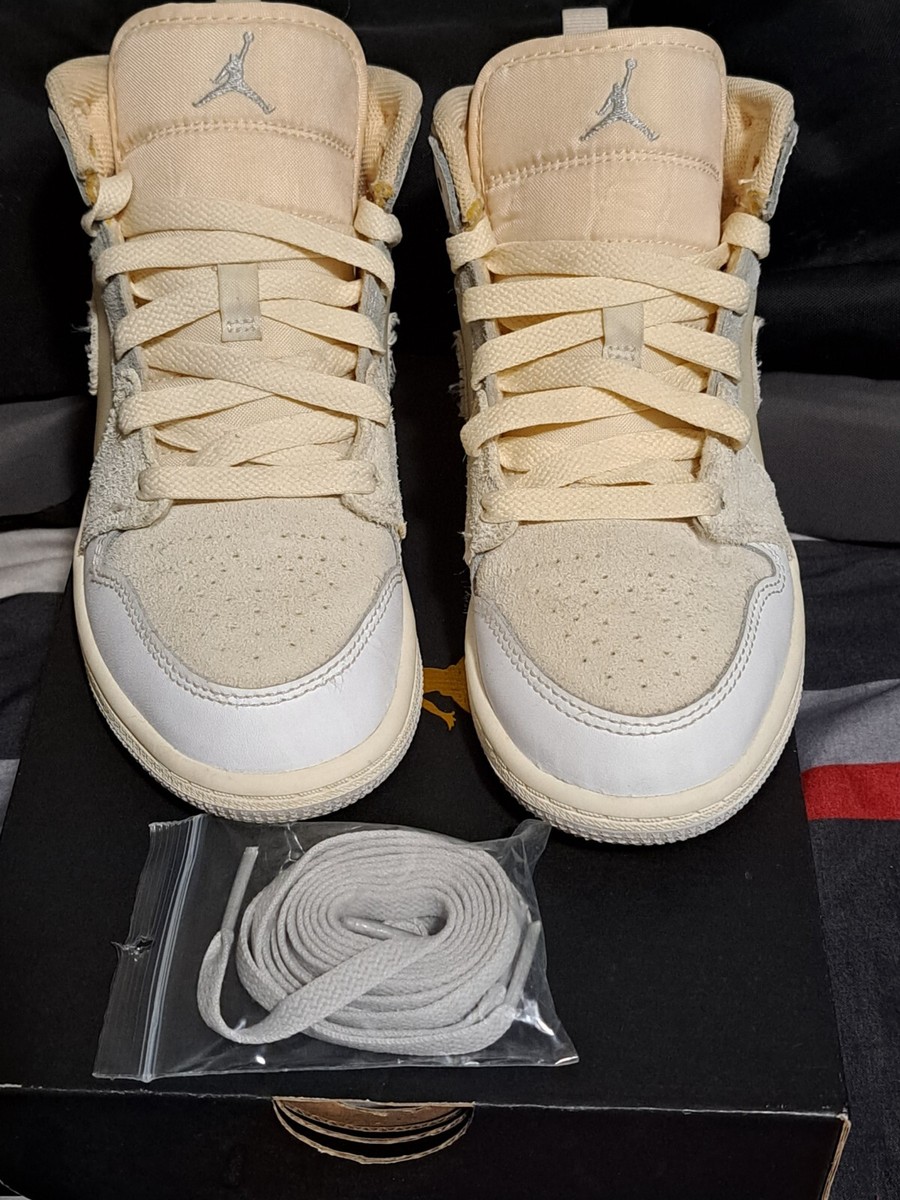 Jordan 1 Mid SE Craft (PS) Size 1Y White/Neutral Grey