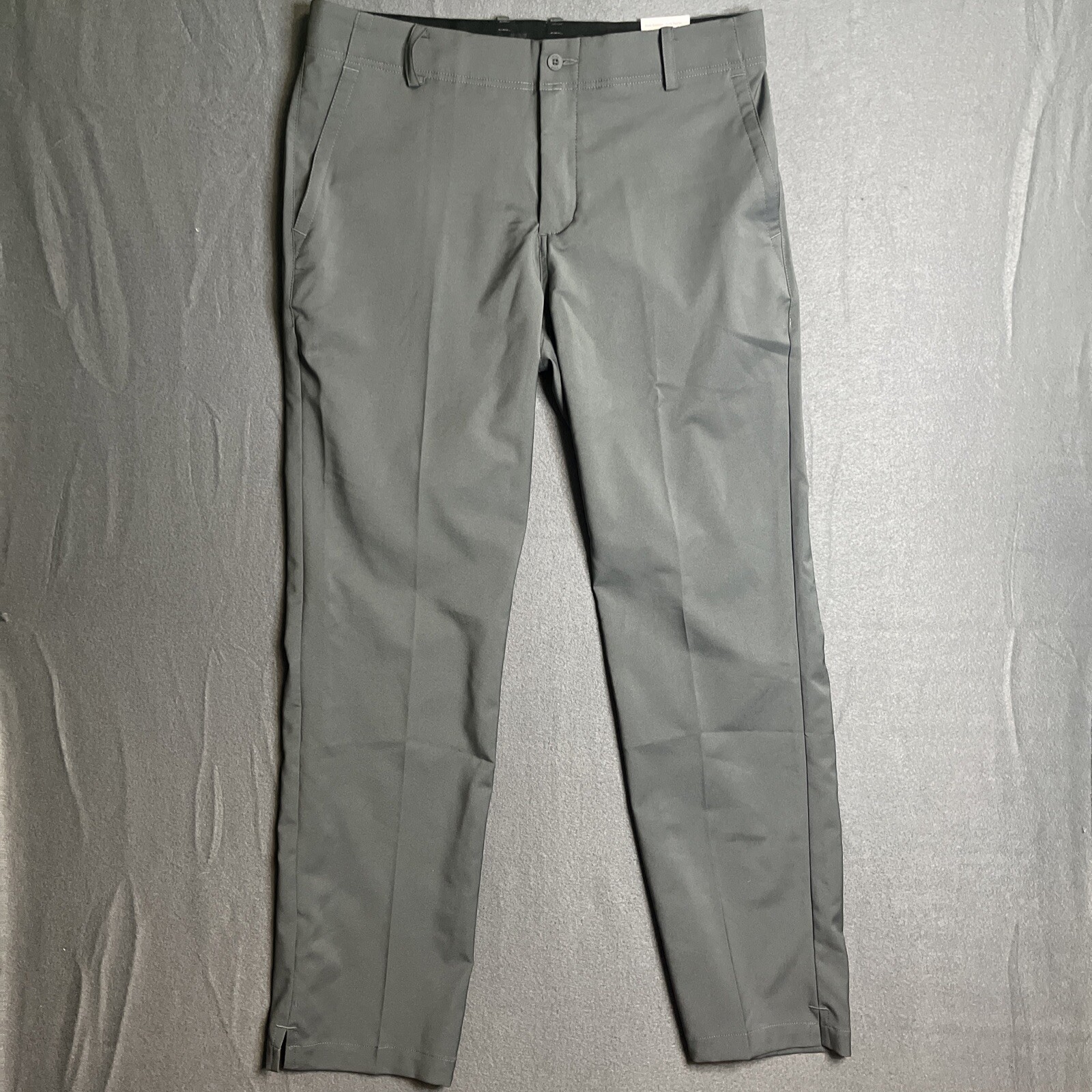 Nike Dri-Fit Dress Pants Men's Gray Golf Performance Pants Anti Slip Waste 34x32