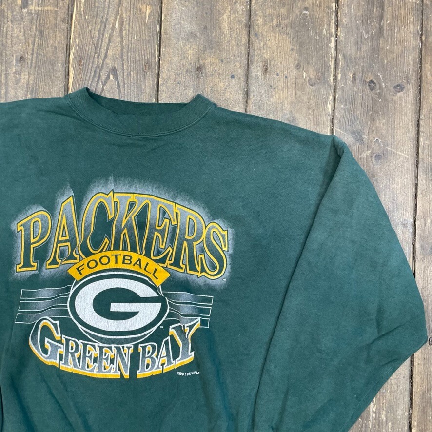 Green Bay Packers Sweatshirt Mens Pullover Spellout Jumper, Green, XL image 2