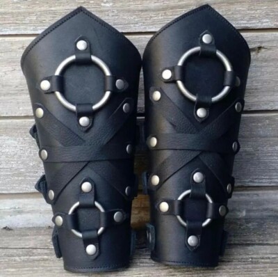 Leather Bracer Arm Cuff Armor Medieval Vambrace Viking Guard Leather Gauntlet