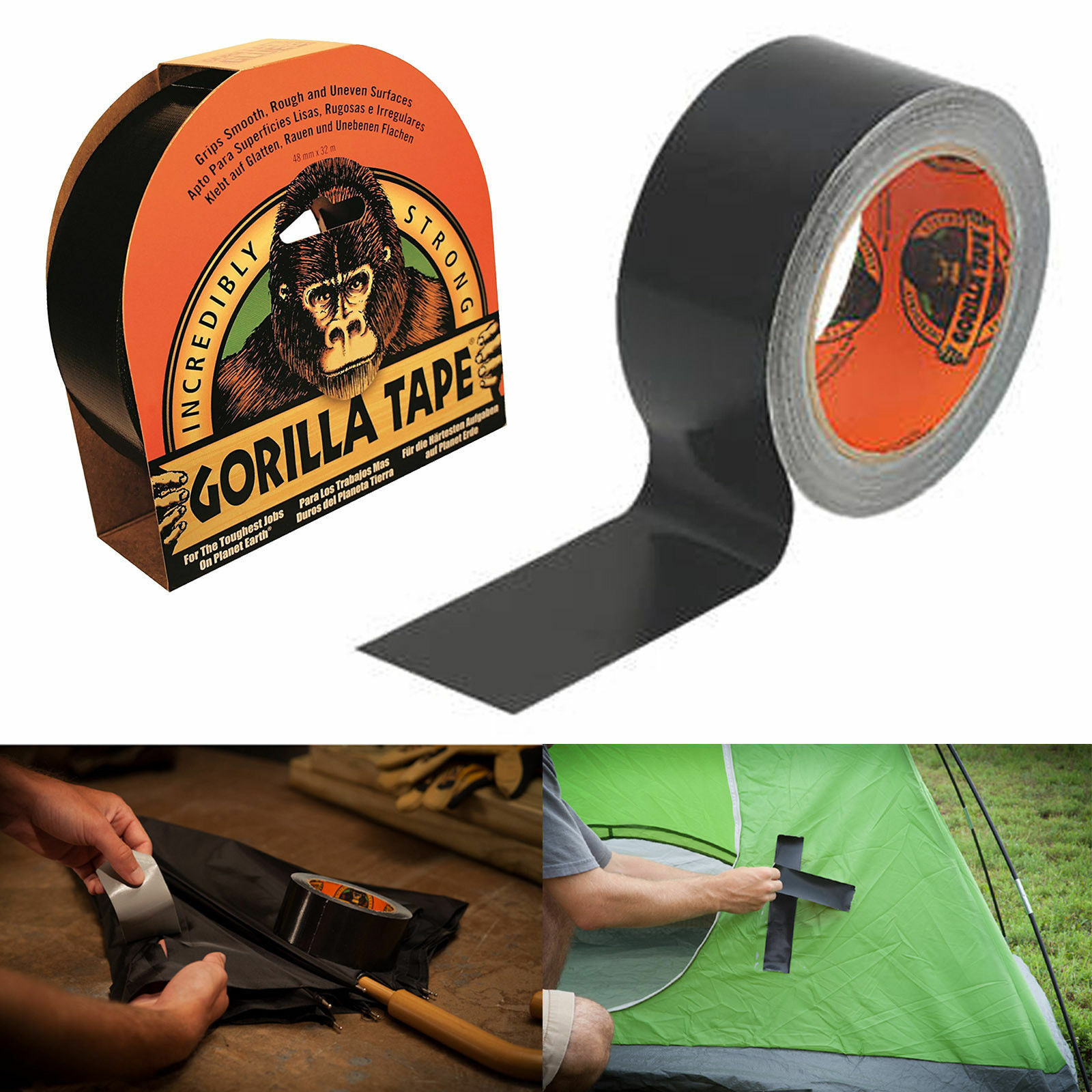 GorillaGlue 3044011 Gorilla Tape� 48mm x 32m Black - Image 5