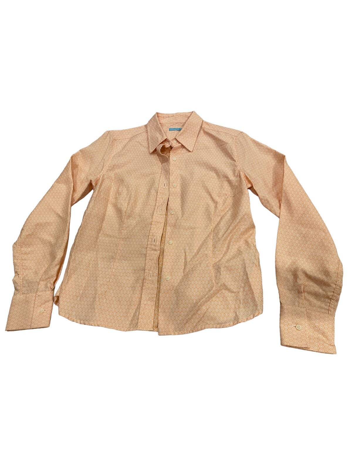 J.McLaughlin Orange/Peach Patterned Button-Down C… - image 1
