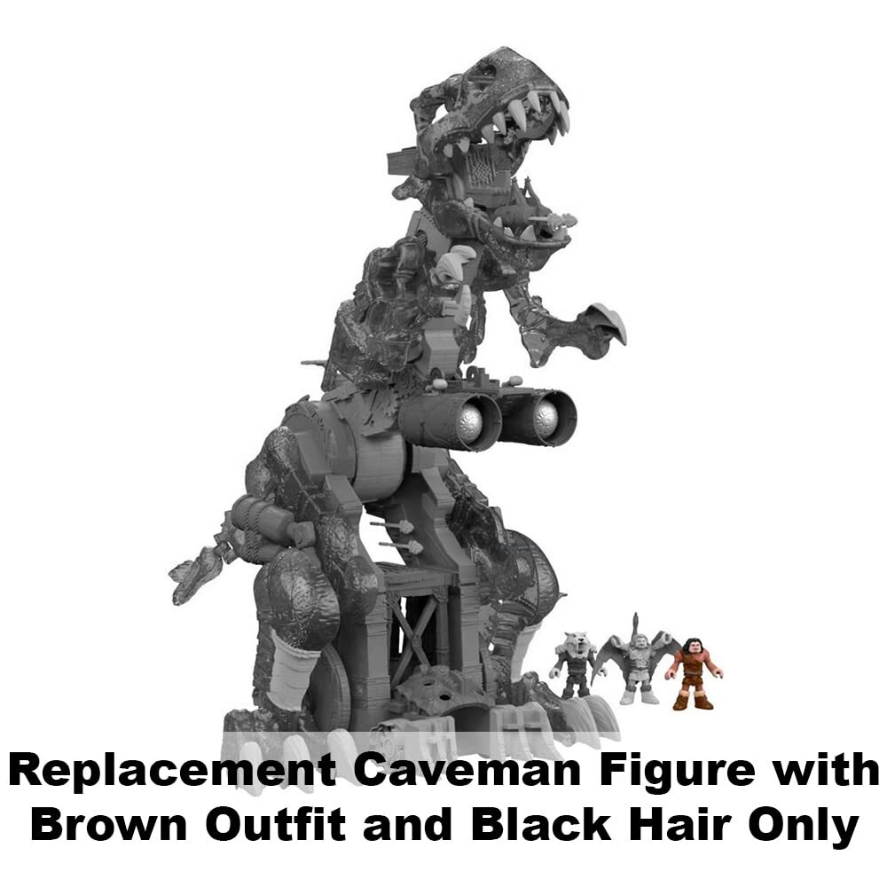 Replacement Black Hair Caveman Figure for Imaginext Ultra T-Rex
