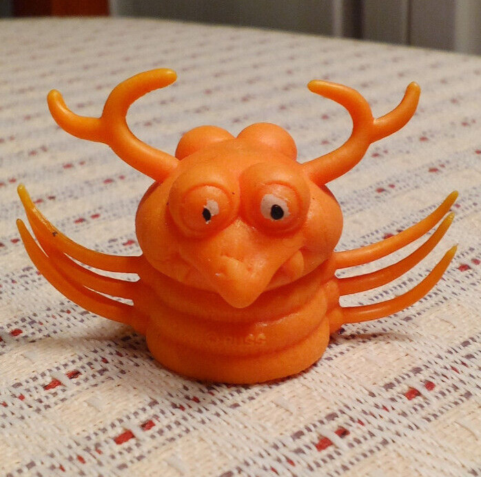 Vintage Russ Orange Tentacle Monster Jiggler Two Face Alien Finger Puppet