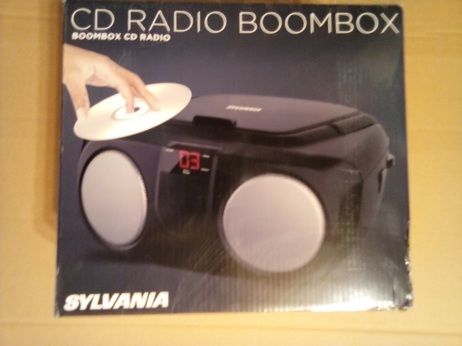 SYLVANIA Portable CD Player with AM/FM Radio Boombox Black Brand-New