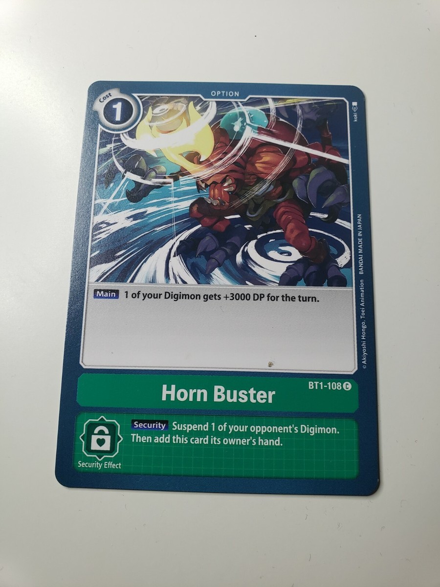 Digimon CCG GREEN - HORN BUSTER BT1-108 C Card 2020 ENGLISH Option Digimon CCG GREEN - HORN BUSTER BT1-108 C Card 2020 ENGLISH Option