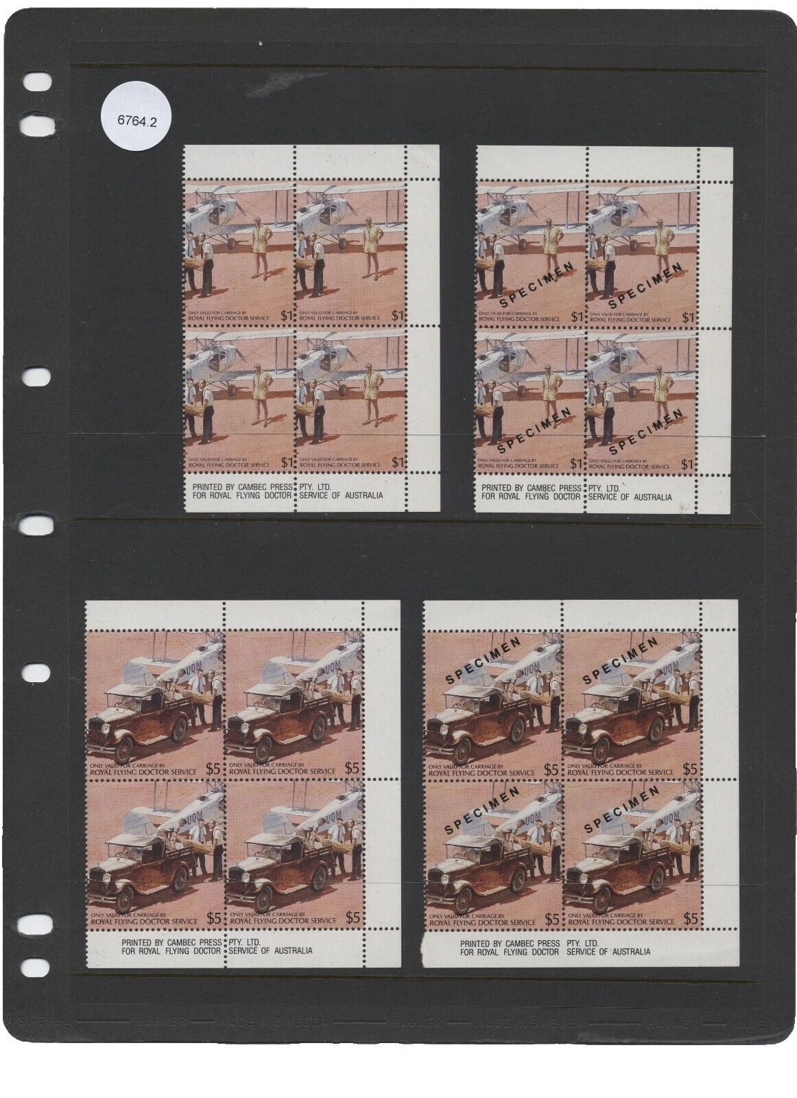 Estampillas australianas en bloque como nuevas nunca montadas/MNH