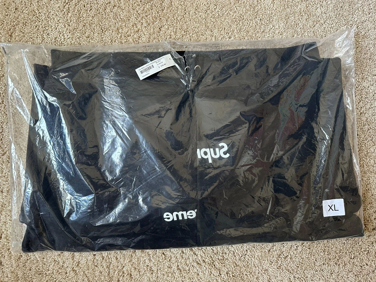 Sweat shirt noir fendu Supreme x CDG Box DSWT