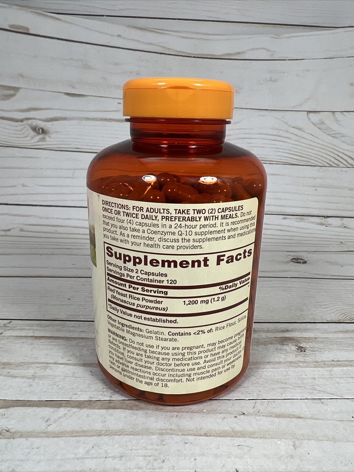 Sundown Red Yeast Rice 1200mg 240 Capsules Naturally Derived BB4/2026