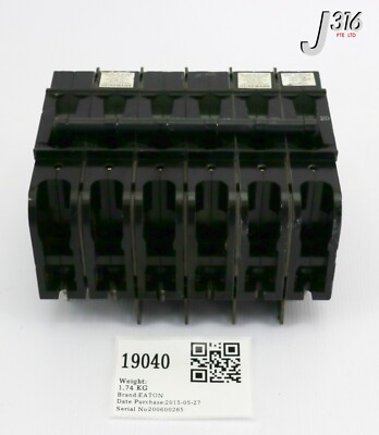 19040 EATON HEINEMANN 6-POLE CIRCUIT BREAKER 100A, 20A, 240V CD6