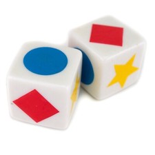 Large Shape Dice x2 /  Colour Symbols Montessori Visual Learning Kids Education