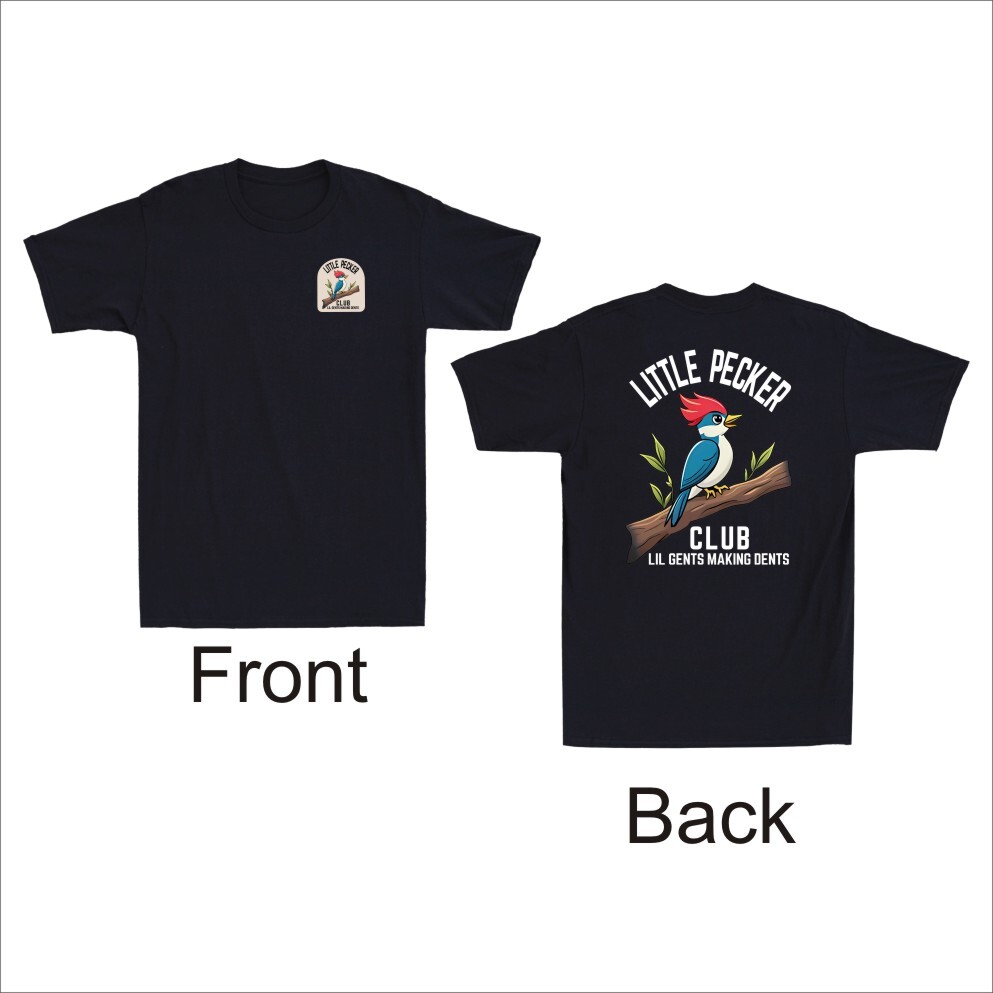 Little Pecker Club Lil Gents Making Dents Funny Birds Adult Humor Men's T-Shirt