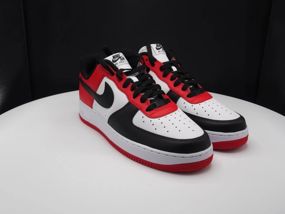 Nike Air Force 1 Low 'Nike By You' ID Bred Toe Red Black White Men's Size  10.5