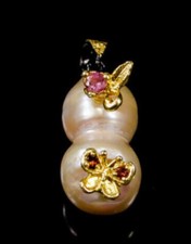 Butterfly on Pearl Pendant in Sterling Silver