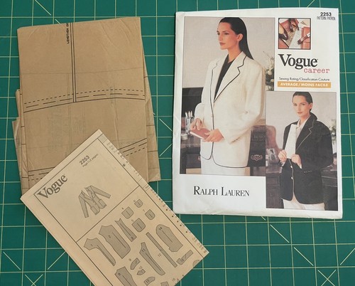 Vogue Career Sewing Pattern 2253 Ralph Lauren Jacket sz 6-8-10 UC FF vtg 1989 - Picture 3 of 4
