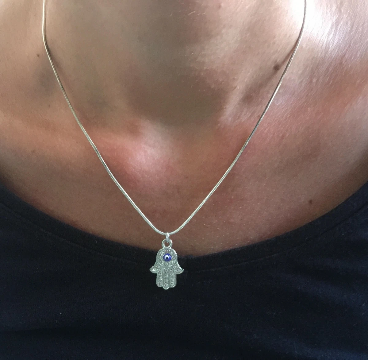 Hamsa silver necklace sale