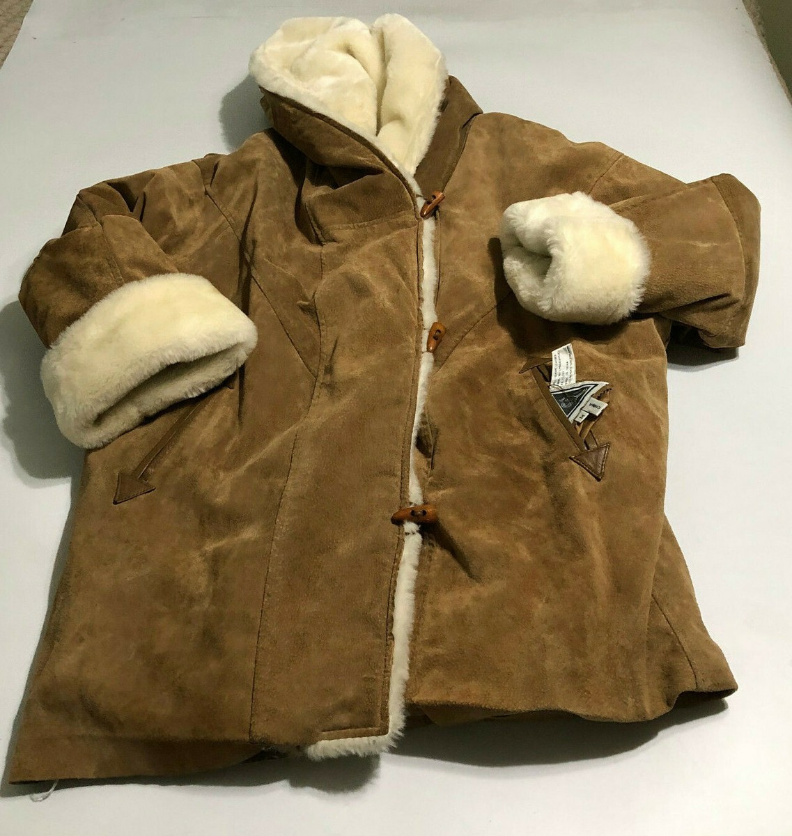 Womens J Percy Marvin Richards Leather Coat Fur Lined Hood Womens J Percy Marvin Richards Leather Coat Fur Lined Hood