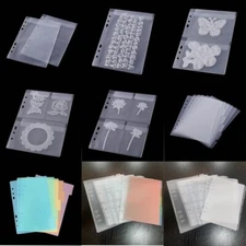 Plastic Storage Book Binder Page Protector Pockets Set For Dies Stamp Collection