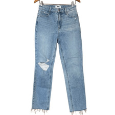 Paige Stella Straight Leg Denim Gnarly Destructed size 27