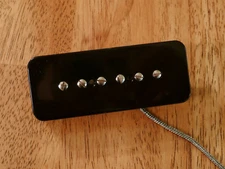 P90 SOAP BAR NECK PICKUP BLACK ALNICO 2 MAGNETS VINTAGE TONE NICKEL SILVER BASE