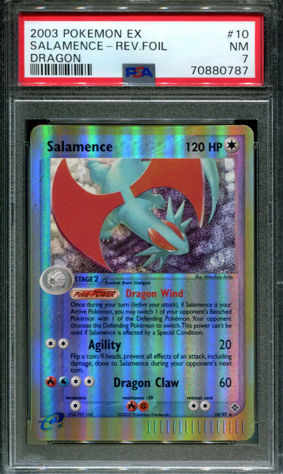 Salamence - 10/97 - PSA 7 - Reverse Holo - Dragon - Pokemon - 80787