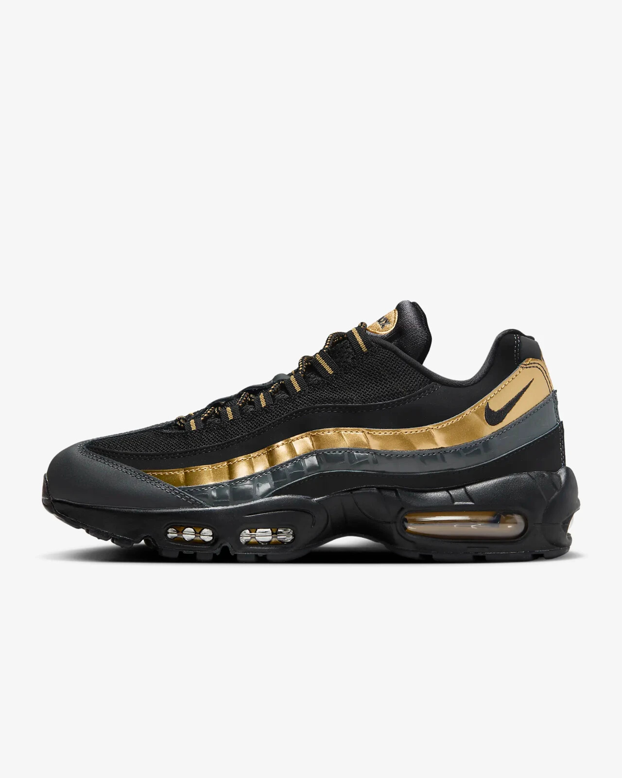 Nike Air Max 95 PRM US 15 Men's Black Gold Grey Anthracite Retro  538416 007 New thumbnail 15