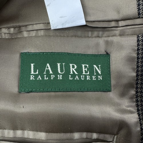 Blazer LAUREN RALPH LAUREN Para Hombres 40L Lana Pata de Gallo Chaqueta de 2 Botones Marrón Multi - Imagen 4 de 15