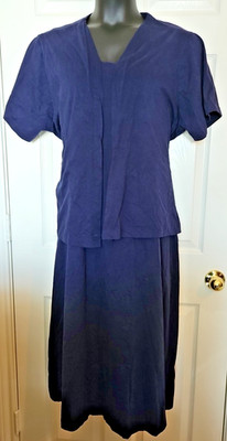 Ulla Popken 20W/22W Navy Blue Cotton Jersey Knit Maxi Dress Bolero Jacket Set