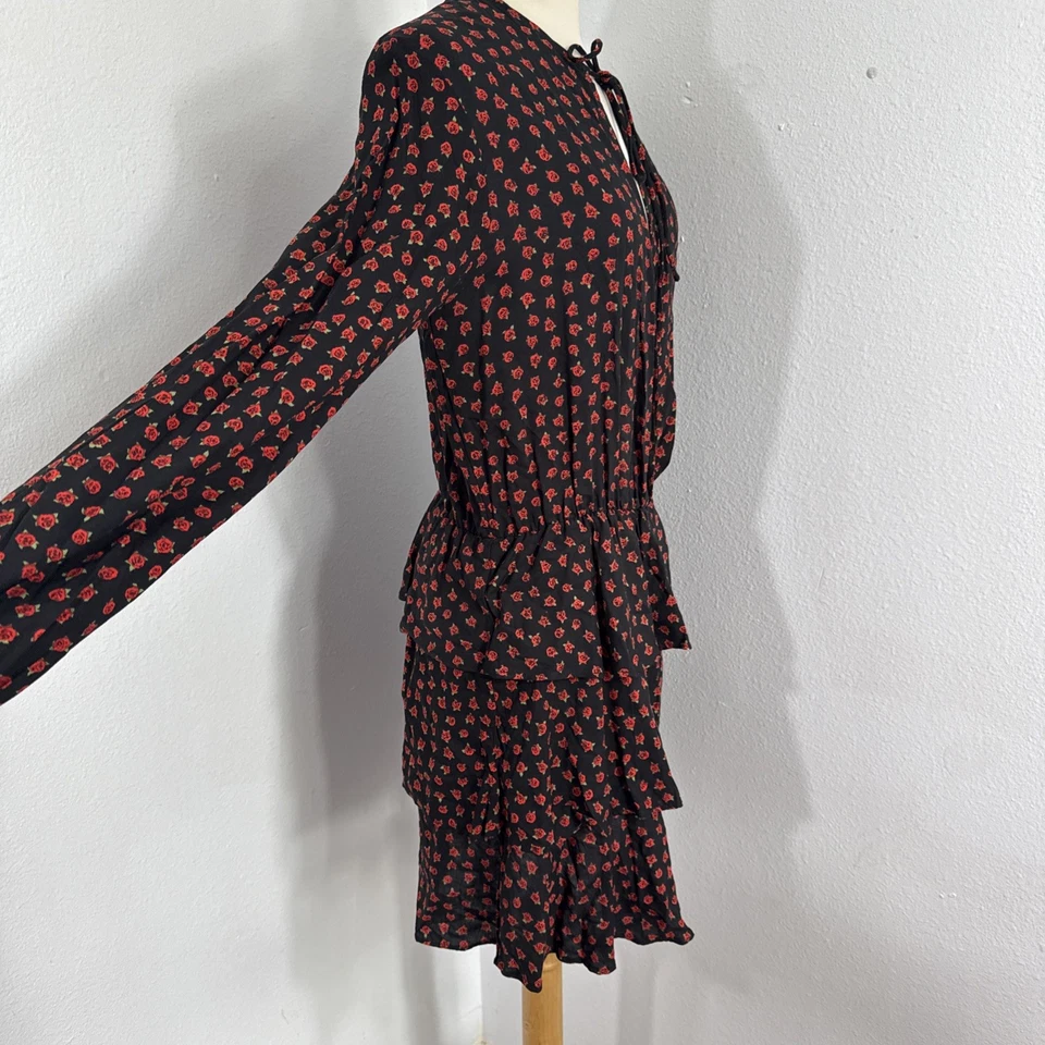 Motel Mini Dress Womens Large Multi Kepsibelle Dotty Rose Tiered Summer Y2K - image 4 of 4