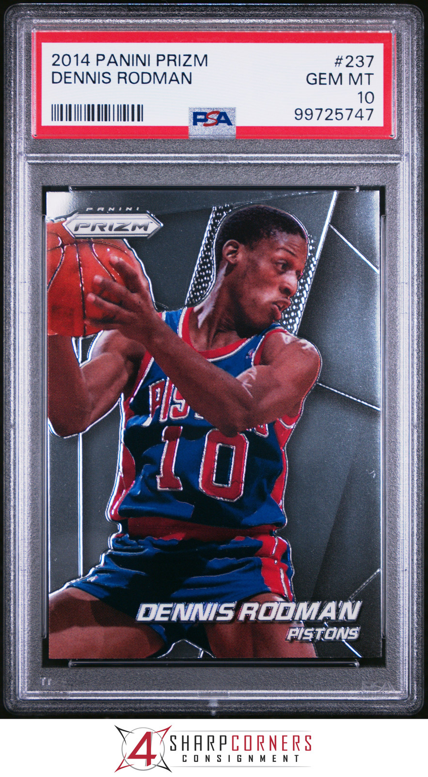 2014 PANINI PRIZM #237 DENNIS RODMAN HOF POP 5 PSA 10 K4188472-747
