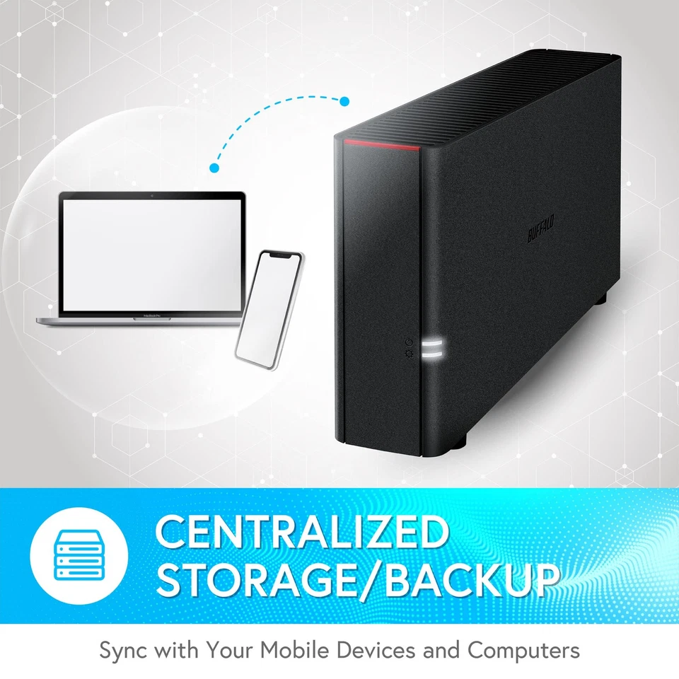 BUFFALO LinkStation 210 6TB 1-Bay NAS Network Attached Storage - Image 3 of 4