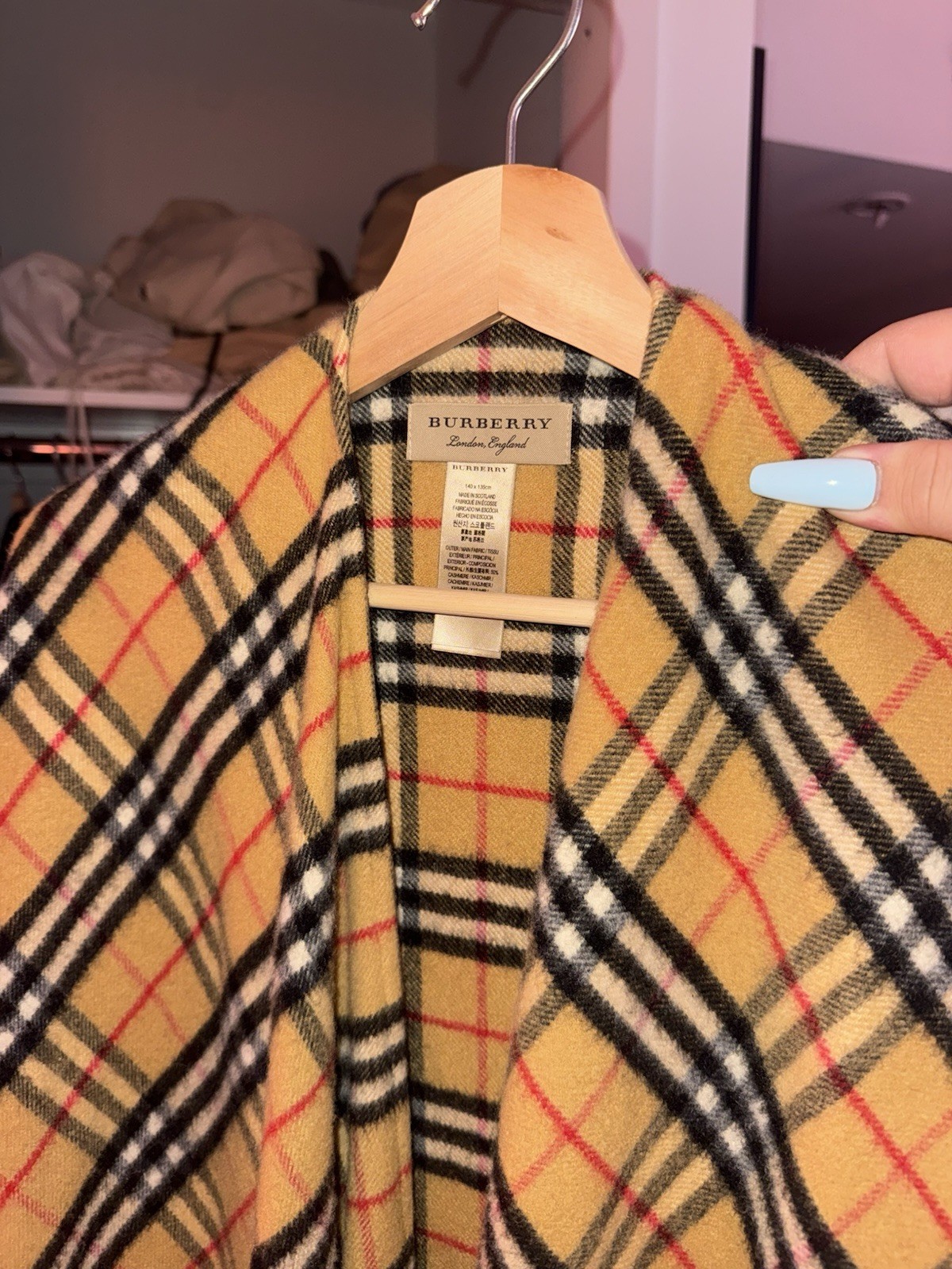 Burberry Cashmere House Check Cape Poncho One Size image 2