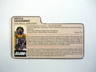GI Joe Airtight File Card Vintage Action Figure Accessory Part 1985