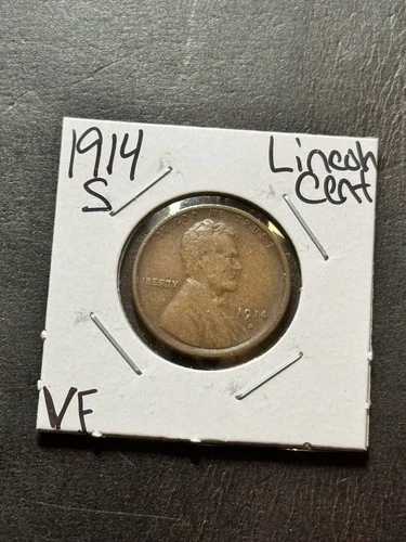 1914 S Lincoln Wheat Cent Penny VF Very Fine Better Date 1c Coin (Raw18894)