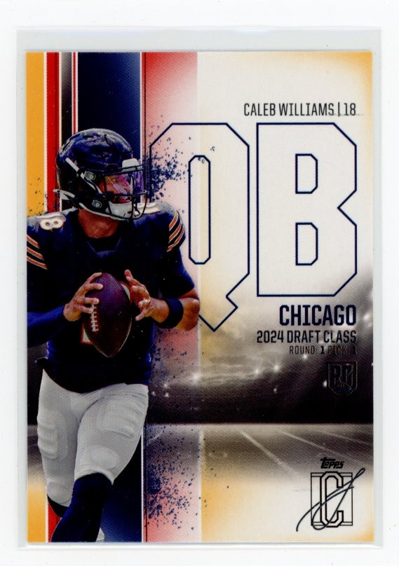 2024 Topps Signature Class #84 Caleb Williams Red & Yellow H8