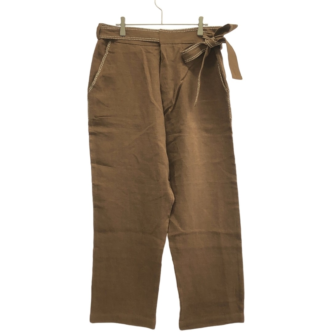 mii Collection Me PANT KAZU Linen Belted Trouser Pants 17M Brown M Used MESC-0